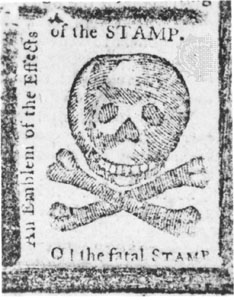 The skull n crossbones with a thick black border used in the Pennsylvania Journal